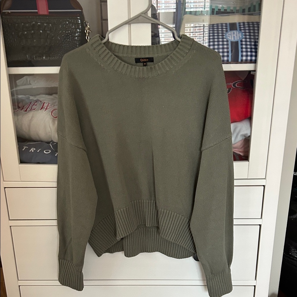 Quince Olive Women's Crew Neck Sweater